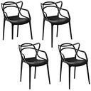 Ver imagem 5 de Mesa de Jantar Industrial 120x80cm Tampo Freijó com 4 Cadeiras Allegra Pretas - Conjunto Sala de Jan