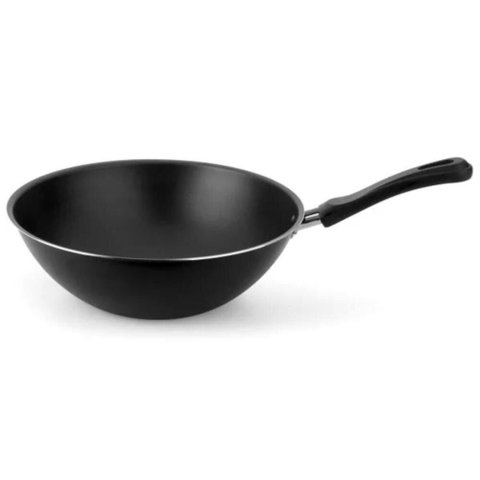 Panela Wok Multiflon com Cabo Preta 28cm