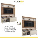 Ver imagem 3 de Estante Home Tv até 55’’ para Sala Atlanta 150 Cm Mdp Flex Canelato Off White - Clicklar