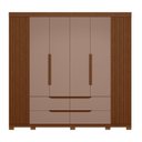 Ver imagem 6 de Guarda-Roupa 6 Portas e 4 Gavetas Casal Doble Marrom/Nogueira/Capuccino