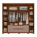 Ver imagem 4 de Guarda-Roupa 6 Portas e 4 Gavetas Casal Doble Marrom/Nogueira/Capuccino