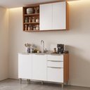 Ver imagem 2 de Armário de Cozinha com Balcão para Pia 5 Portas 2 Gavetas 100% MDF Clara