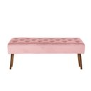 Ver imagem 2 de Banco estofado Rubi 1,40m Suede Rosa Bebe - Inova Decor Inova Decorações