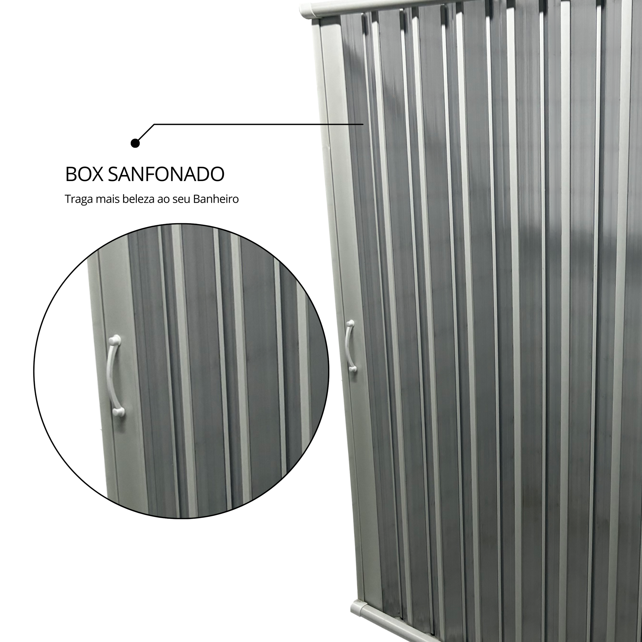 Box Para Banheiro de PVC 185x100cm Sanfonado Frontal BCF - 6