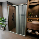 Ver imagem 1 de Box para Banheiro de PVC 185x100cm Sanfonado Frontal Bcf Branco