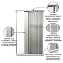 Ver imagem 6 de Box para Banheiro Sanfonado Frontal 185x130cm PVC Branco