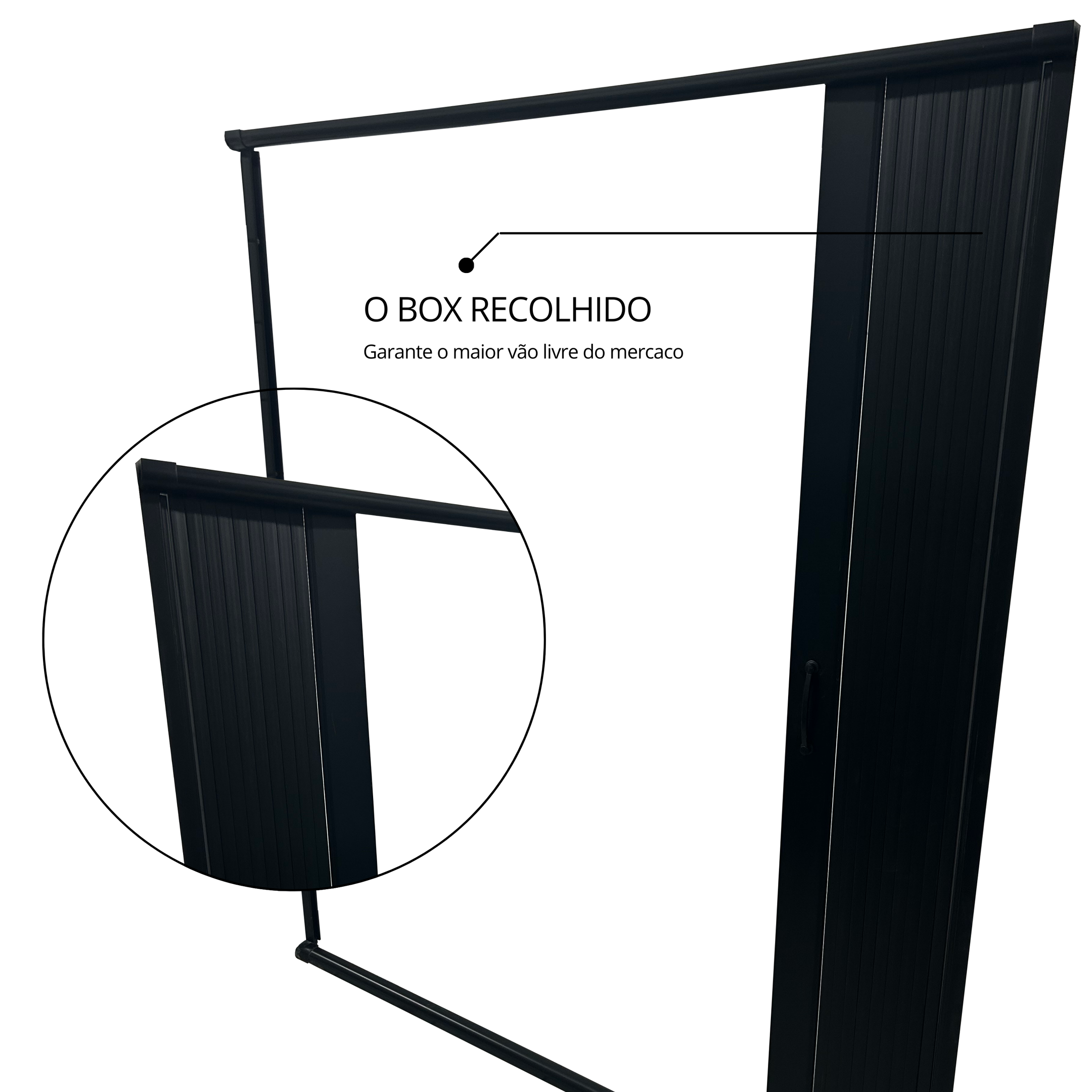 Box Para Banheiro de PVC 185x130cm Sanfonado Frontal BCF - 17