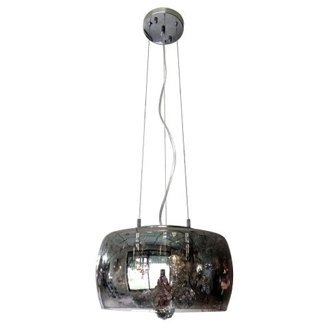 Lustre Pendente Cromado com Cristais 28cm 3e14 Paris Luz