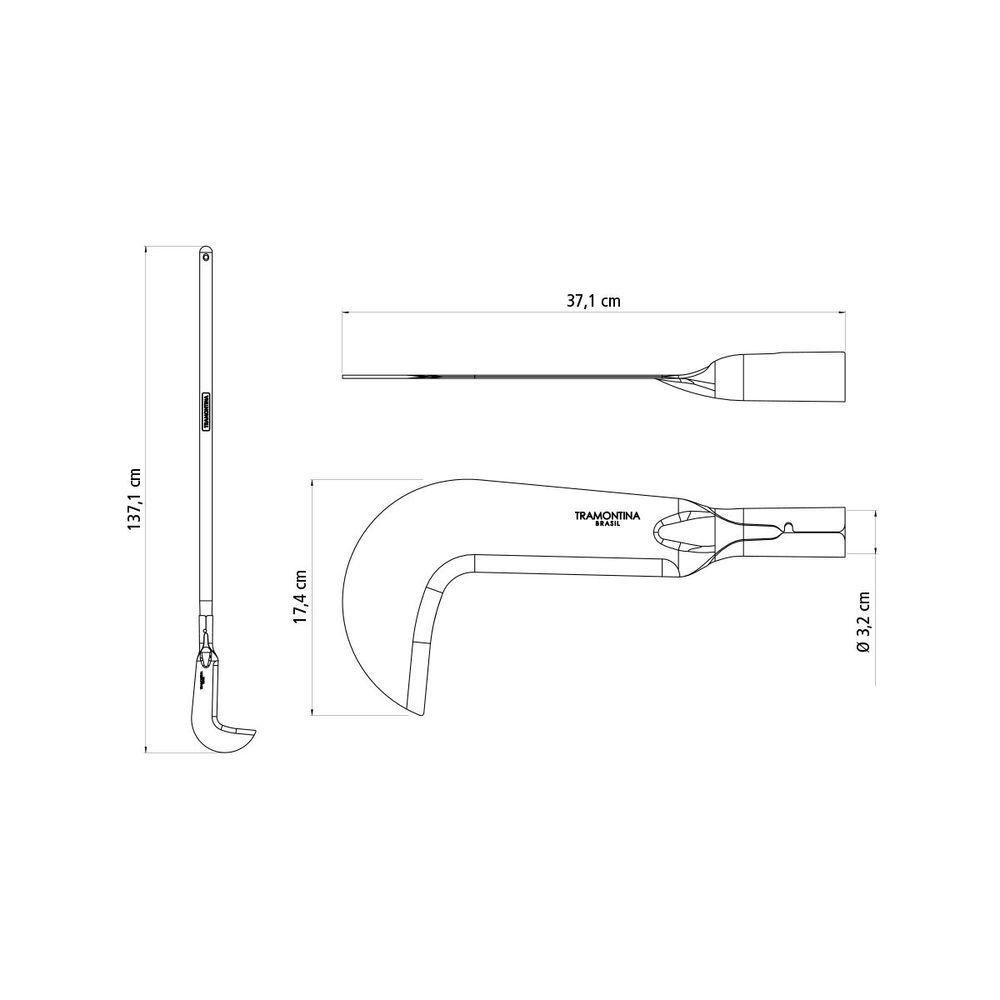 Foice Roçadeira Tramontina em Aço com Cabo de Madeira 110 Cm - 6