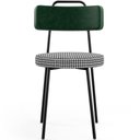 Ver imagem 3 de Cadeira Decorativa Estofada Para Sala De Jantar Barcelona L02 Facto Verde Musgo Pied Poule - Lyam Ly