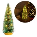 Ver imagem 2 de Pinheiro Iluminado Enfeite de Mesa Árvore Nevada Led Sequencial e Base de Madeira 25cm