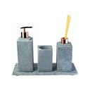 Ver imagem 1 de Kit Banheiro Bancada Lavabo Luxo em Pedra Sabão N05 Rosê