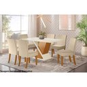 Ver imagem 3 de Mesa para Cozinha Solus + Tampo Madeirado 160x90cm Nature-off White - Henn