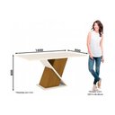 Ver imagem 2 de Mesa para Cozinha Solus + Tampo Madeirado 160x90cm Nature-off White - Henn