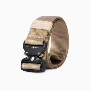 Cinto Tático Militar com Fivela de Metal - Bege