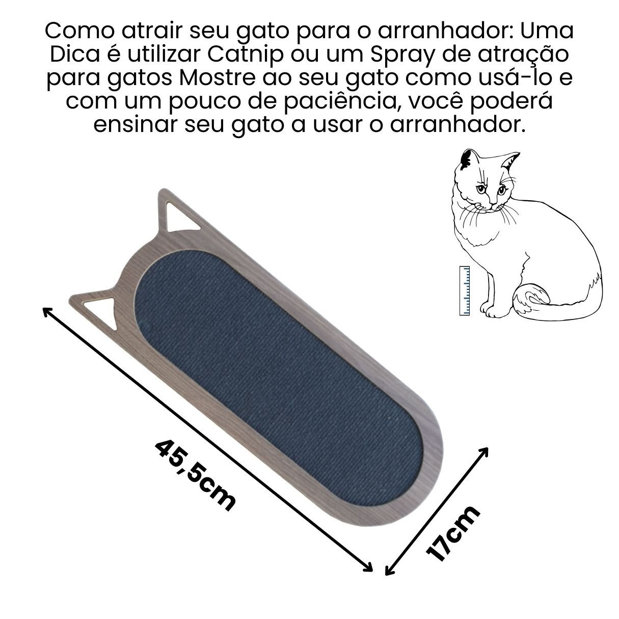 Arranhador Gato Piso Parede Modelo Frajola Médio - Amadeirado - Cinza - 2