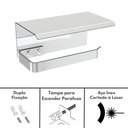 Ver imagem 3 de Porta Papel Higiênico Inox e Cromado De Parede Banheiro MAX