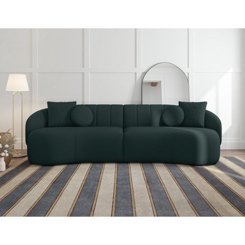 Sofá Curvo 4 Lugares 240cm Lua Yescasa Verde Militar