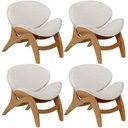 Ver imagem 1 de Kit 4 Poltronas Decorativa Orgânica Sala Living Kadosh L02 Bouclê Cru- Lyam Decor