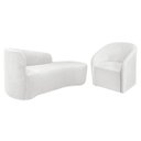 Ver imagem 2 de Kit Sofá Curvo França 140cm Ld. e Poltrona Luiza Max Conforto, Elegância e Design Moderno Bouclé