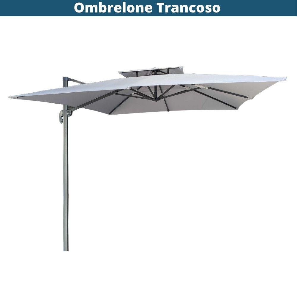 Ombrelone Lateral Trancoso Tulum Fratini 300 Cm Aluminio Cinza Capa Poliéster Base Lateral Hdpe - 2