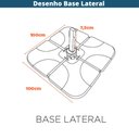 Ver imagem 7 de Ombrelone Lateral Trancoso Tulum Fratini 300 Cm Aluminio Cinza Capa Poliéster Base Lateral Hdpe
