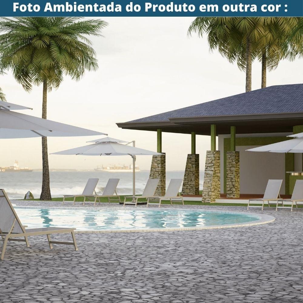 Ombrelone Lateral Trancoso Tulum Fratini 300 Cm Aluminio Cinza Capa Poliéster Base Lateral Hdpe - 5