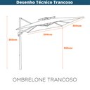 Ver imagem 6 de Ombrelone Lateral Trancoso Tulum Fratini 300 Cm Aluminio Cinza Capa Poliéster Base Lateral Hdpe