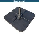 Ver imagem 3 de Ombrelone Lateral Trancoso Tulum Fratini 300 Cm Aluminio Cinza Capa Poliéster Base Lateral Hdpe