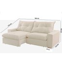Ver imagem 2 de Sofá Hall Linho Dois Módulos de 80cm B25cm Meu Sofá Online A302 Linho Branco