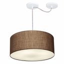 Ver imagem 1 de Lustre Pendente Cilíndrico Com Desvio de Centro Vivare Md-4147 Cúpula em Tecido 50x25cm - Bivolt - C