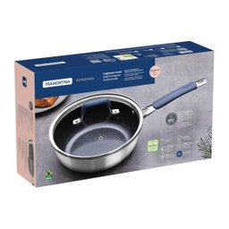 Frigideira Funda Tramontina Romagna Aço Inox Revestimento Cerâmico 24 Cm 3,1 L com Tampa de Vidro - 3