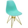 Cadeira Eames Dsr em Polipropileno com Base Dourada Vintage - Várias Cores - Verde Tiffany - 1