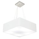Ver imagem 1 de Lustre Pendente Quadrado Vivare Md-4032 Cúpula em Tecido 15/50x50cm - Bivolt Branca 127/220v
