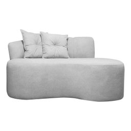 Conjunto para Sala Sofá Namoradeira e Poltrona Plaza Conceito Orgânico Bouclê Cinza Sofa Store - 2