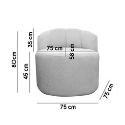 Conjunto para Sala Sofá Namoradeira e Poltrona Plaza Conceito Orgânico Bouclê Cinza Sofa Store - 7