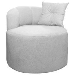 Conjunto para Sala Sofá Namoradeira e Poltrona Plaza Conceito Orgânico Bouclê Cinza Sofa Store - 5