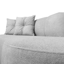 Conjunto para Sala Sofá Namoradeira e Poltrona Plaza Conceito Orgânico Bouclê Cinza Sofa Store - 4