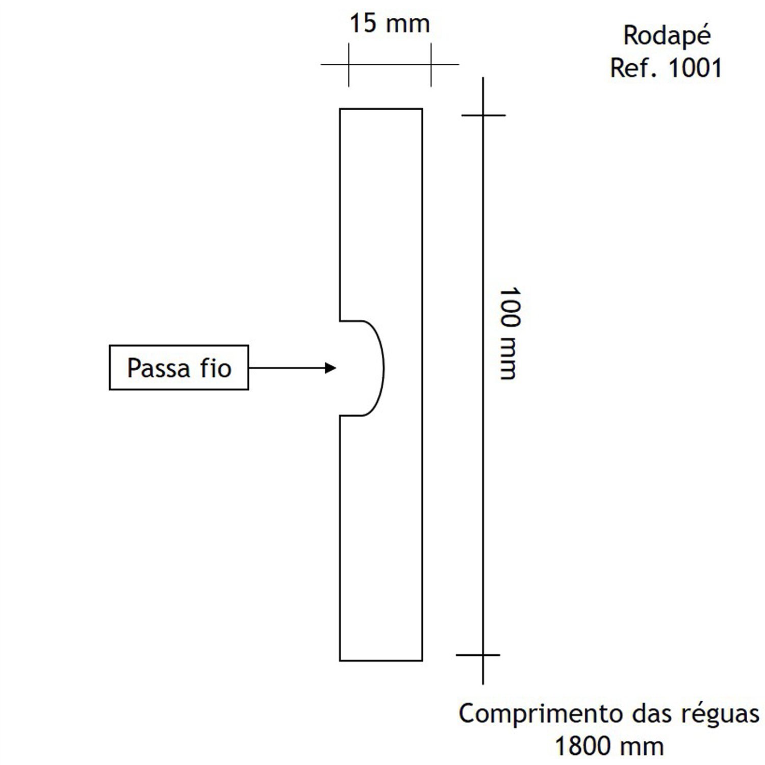 Kit Rodapés de MDF 10 Barras Frisadas de 10cmx15mmx1,80m com 18 Metros Lineares 1001 - 2