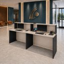 Ver imagem 1 de Conjunto 2 Balcões de Atendimento e Recepção Comercial 140x60cm para Loja, Comércio e Escritório
