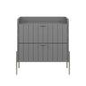 Mesa de Cabeceira para Quarto Mdf Moriah 60cm Gaveta e Corrediças Telescópica Pés Metal Champagne - 2