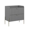 Mesa de Cabeceira para Quarto Mdf Moriah 60cm Gaveta e Corrediças Telescópica Pés Metal Champagne - 4