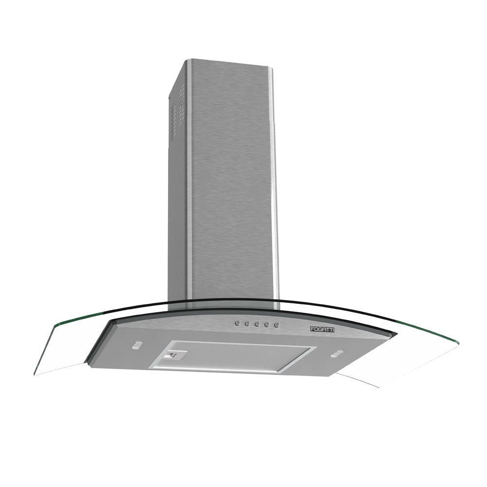 Coifa Fogatti de Parede Clean Vidro Curvo Kromanox 80cm - 1