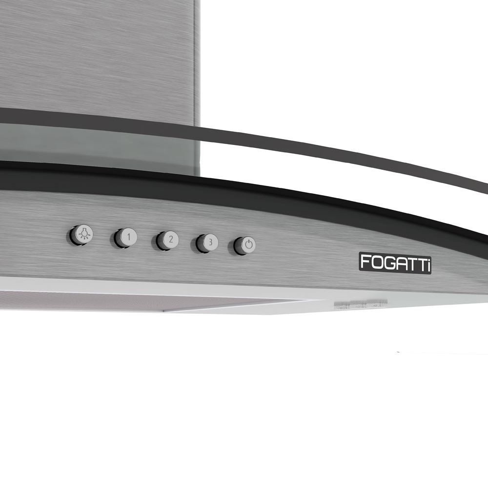 Coifa Fogatti de Parede Clean Vidro Curvo Kromanox 80cm - 6