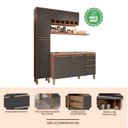 Ver imagem 5 de Cozinha Compacta com 3 Peças e 1 Prateleiras 6 Portas 2 Gavetas 100% MDF Itália Espresso Móveis