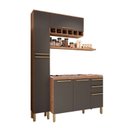 Ver imagem 2 de Cozinha Compacta com 3 Peças e 1 Prateleiras 6 Portas 2 Gavetas 100% MDF Itália Espresso Móveis