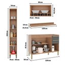 Ver imagem 4 de Cozinha Compacta com 3 Peças e 1 Prateleiras 6 Portas 2 Gavetas 100% MDF Itália Espresso Móveis