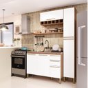 Ver imagem 1 de Cozinha Compacta com 3 Peças e 1 Prateleiras 6 Portas 2 Gavetas 100% MDF Itália Espresso Móveis