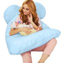 Ver imagem 4 de Almofada Extra Grande P/grávida Dormir De Lado Envio Rápido - Azul aço