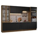 Ver imagem 2 de Armário de Cozinha Completa 340cm Rustic/preto Agata Madesa 01 Rustic/preto
